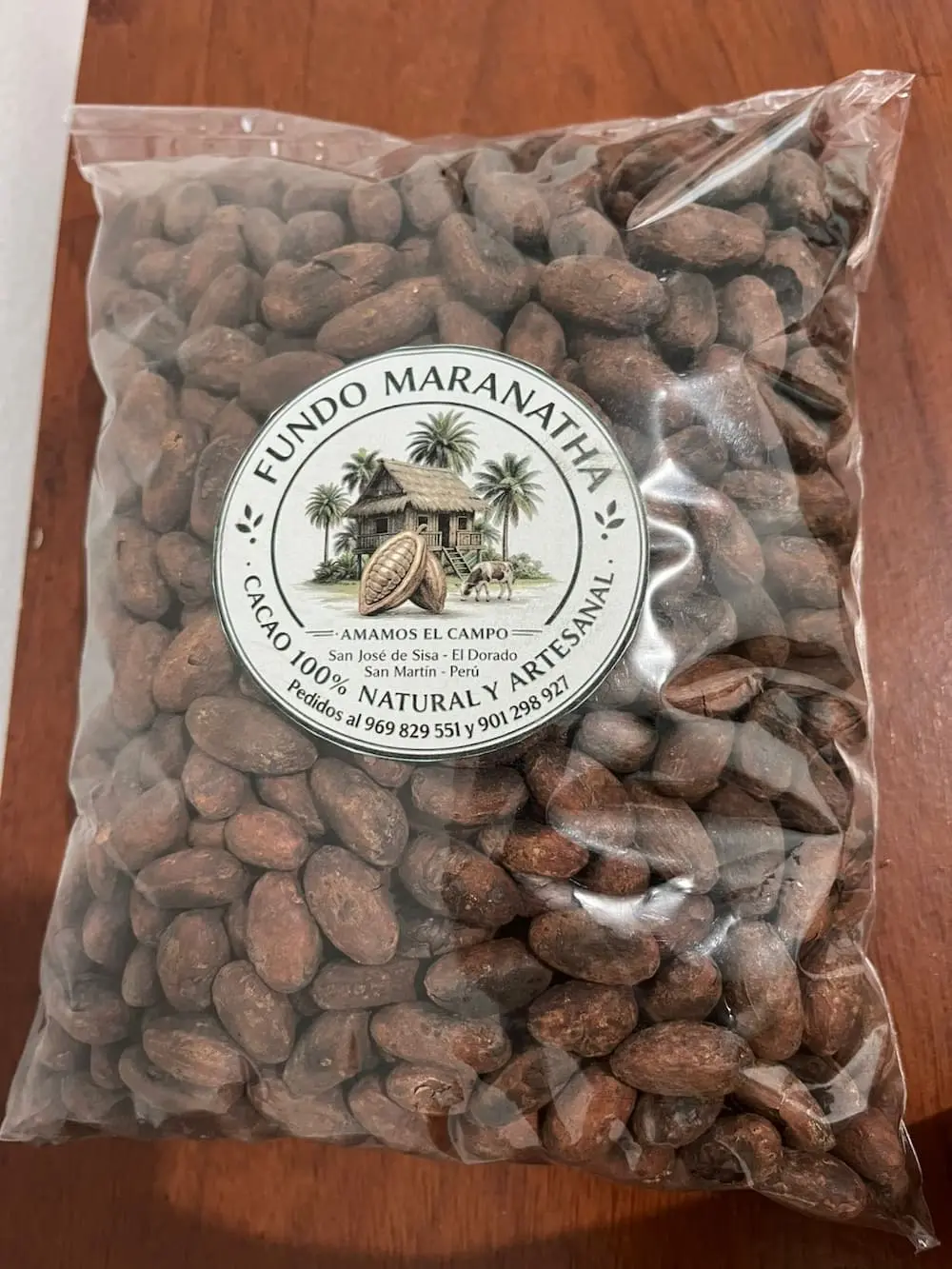 Cacao tostado entero sin pelar, bolsa 1 kg – Fundo Maranatha