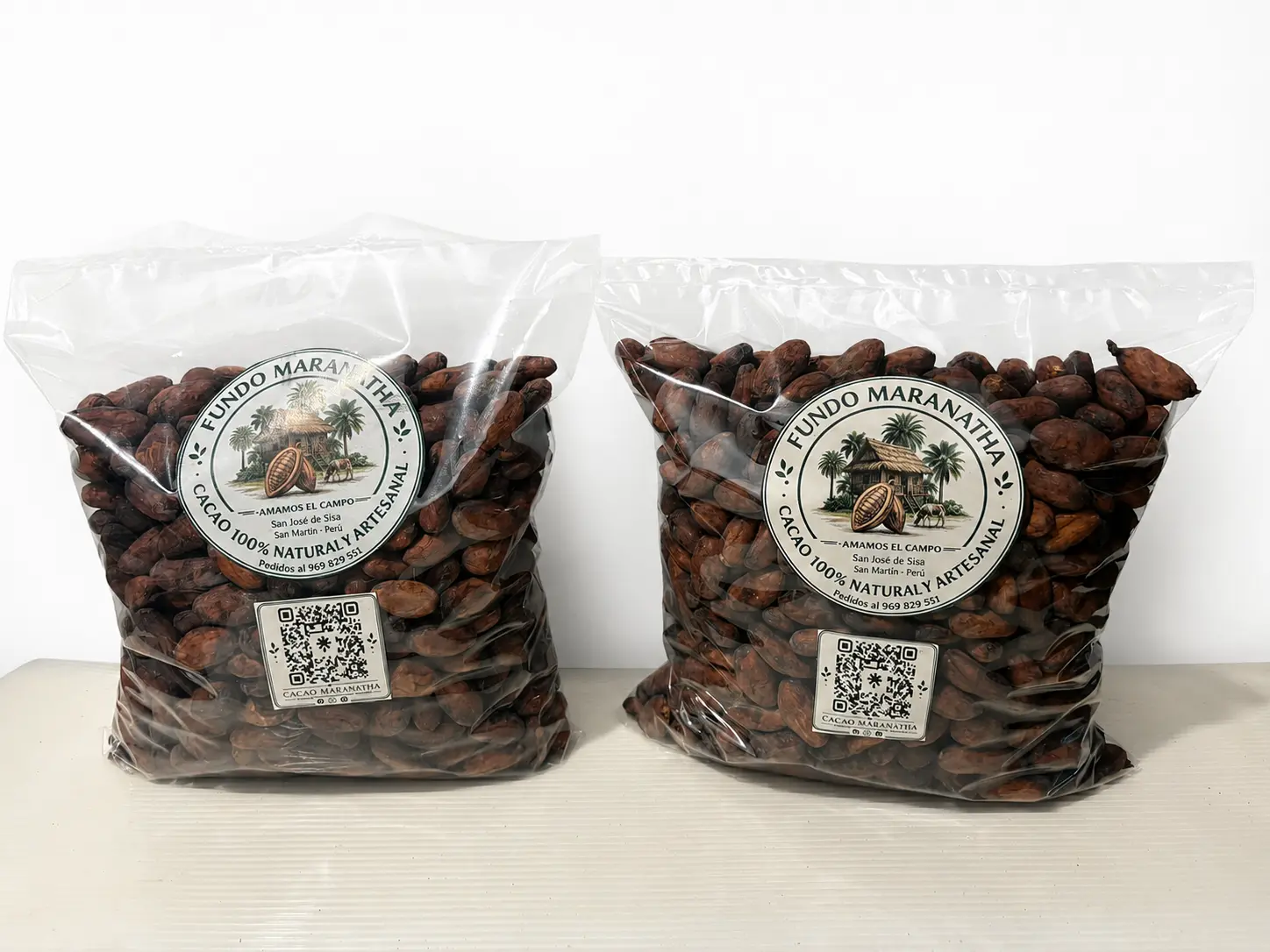 Cacao en grano seco en bolsa de 1 kg – Fundo Maranatha