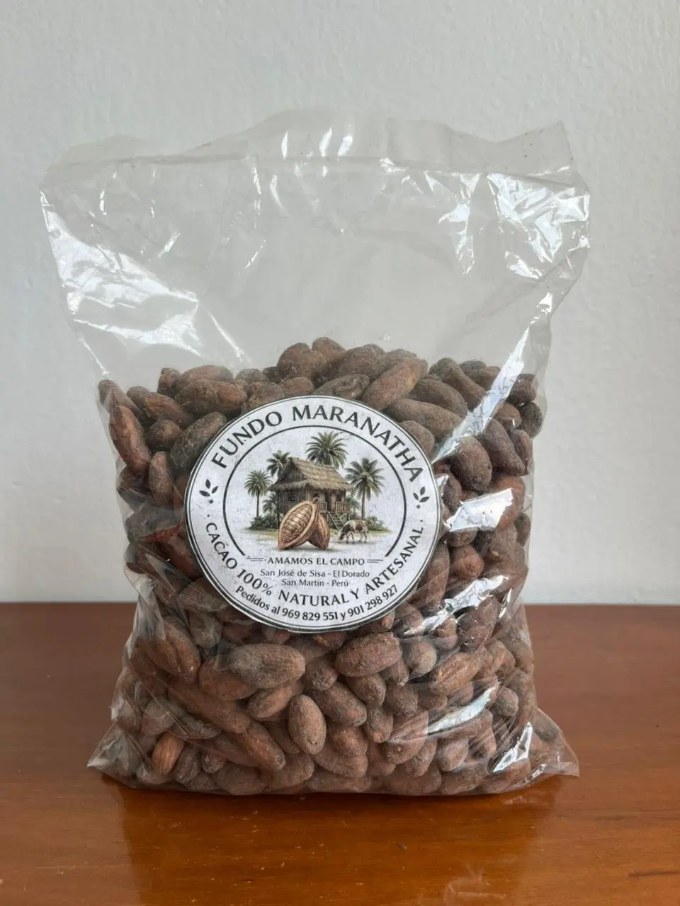 Cacao en grano seco fermentado artesanalmente, bolsa 1 kg – Fundo Maranatha